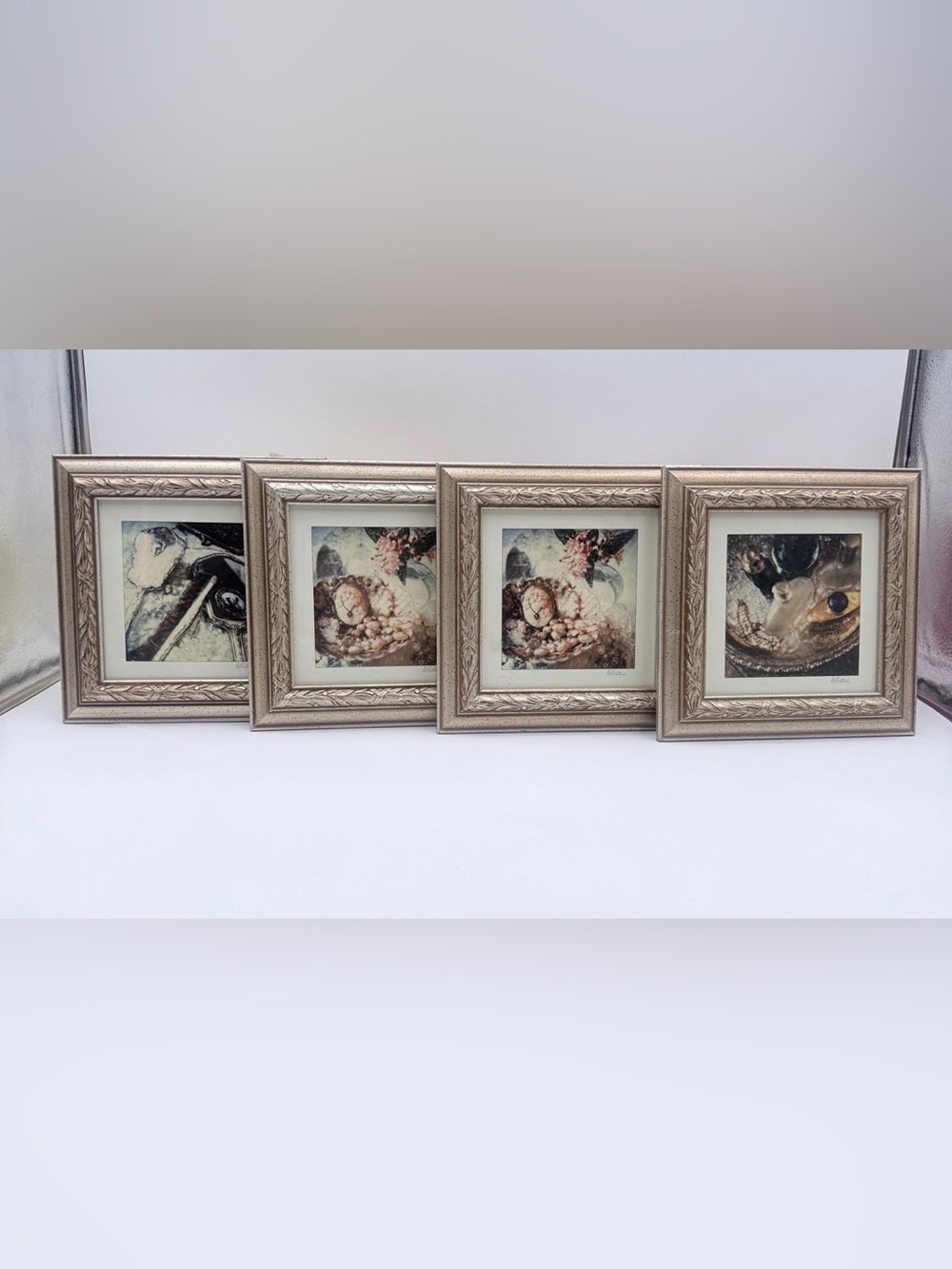 Vintage Pier 1 Imports Elizabeth Richter Vanity Series Artwork Lot of 4